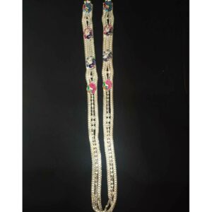 3 Line Peacock(Mor) Casting Dimond Mino White(Safed) Mangalsutra