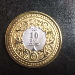 silver gold two(2) ton Ganga jamna coin (sikka) 06