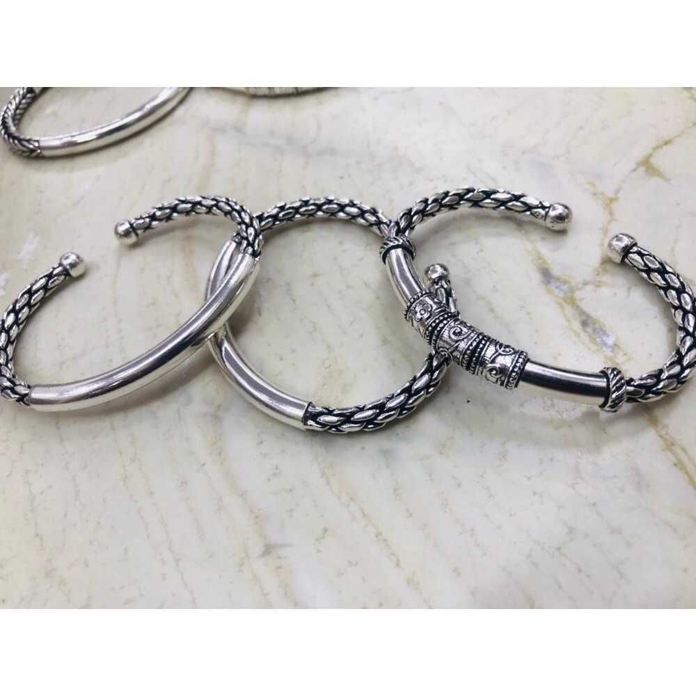 92.5 Sterling Silver baccha Oxidiesed Adjustable Kada