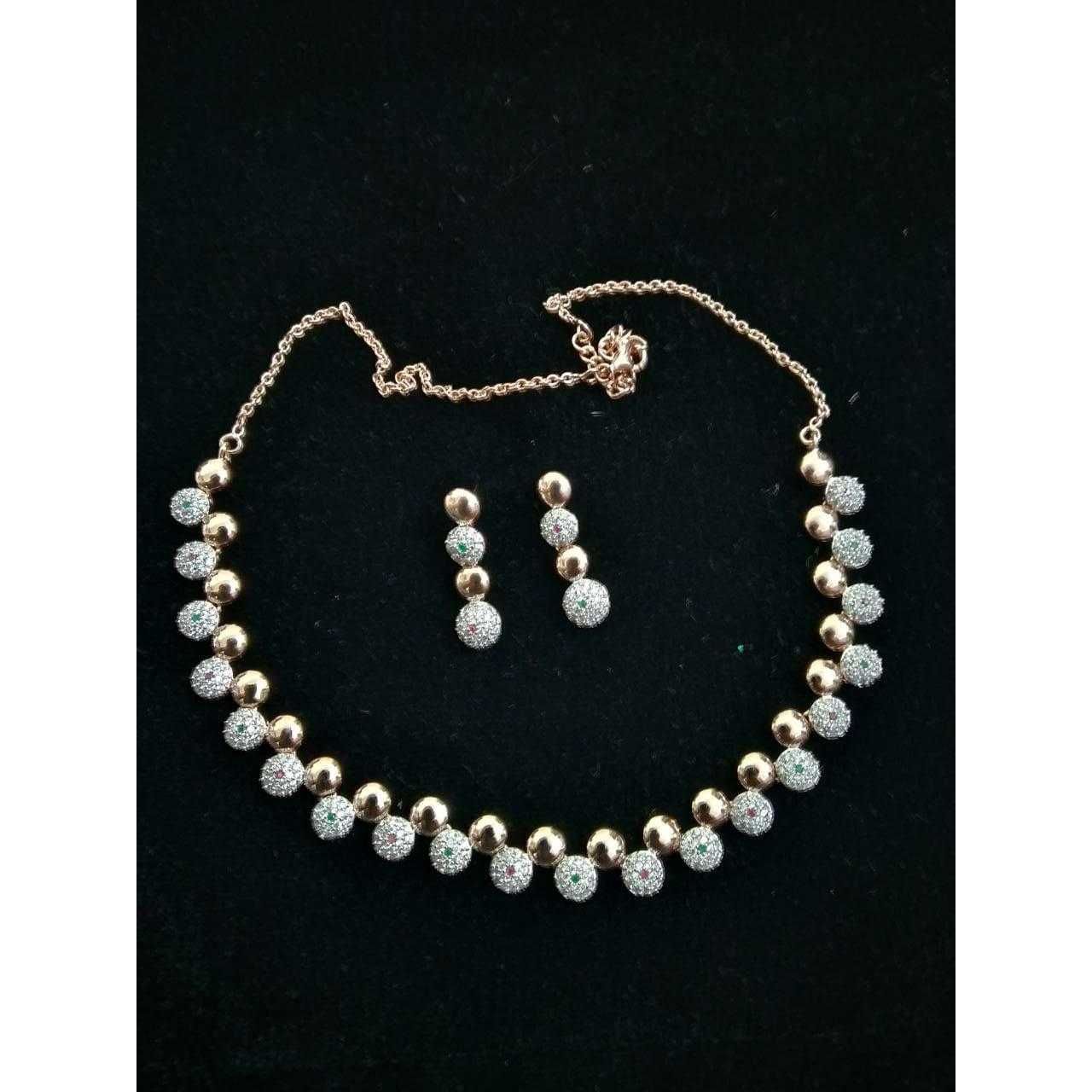 92.5 Sterling Silver Beaded Necklace Set