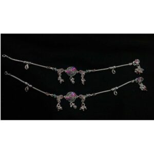 Silver Ladies Indian Modern Oxidised Payal
