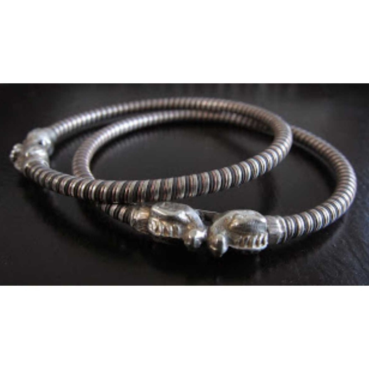 Silver Gents Indian Fancy Kada white