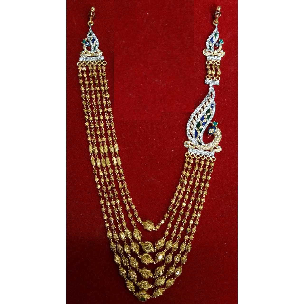 22KT Gold Vertical Ladies 6 Line Peacock Dokiya
