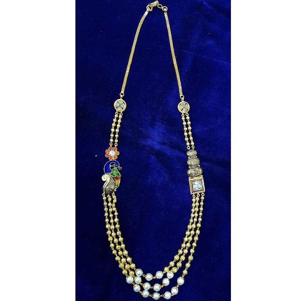 Gold 916 Antique Peacock 3 Line Mala