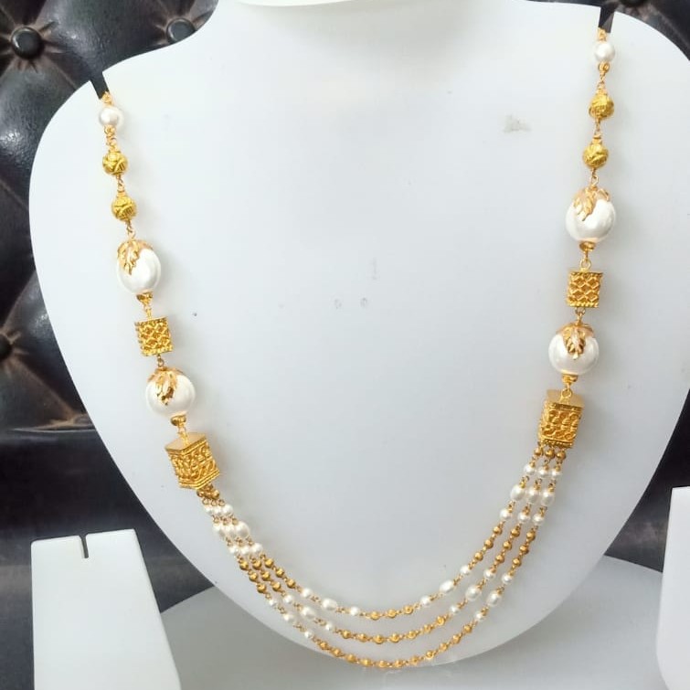 916 Gold Fancy Tripal Layer Mala