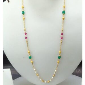 Gold colourful necklace for women