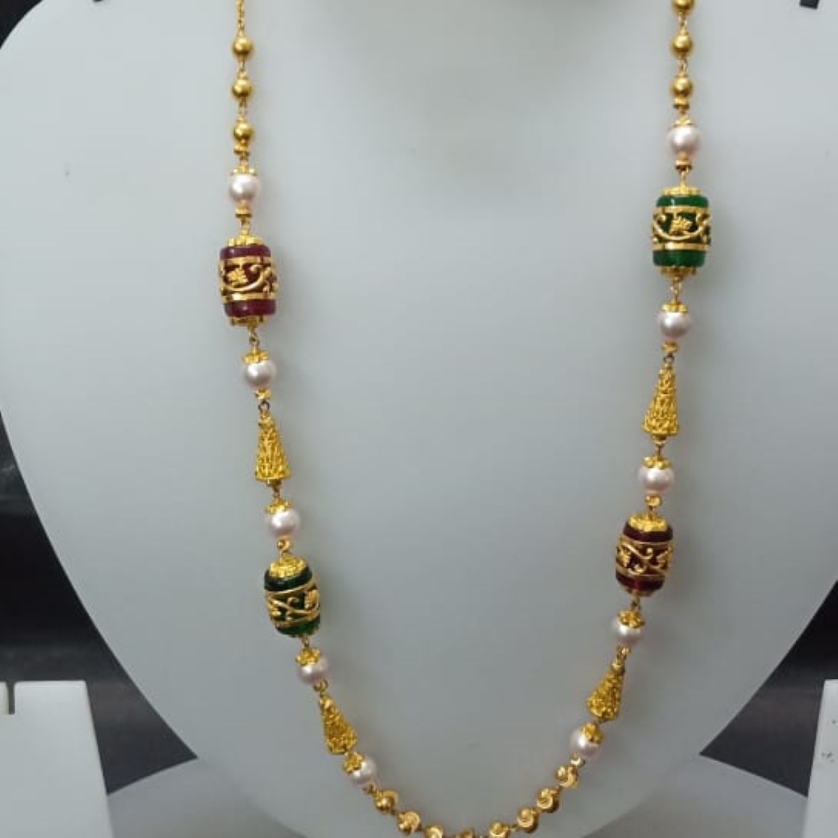 22 KT Gold Fancy Special Occasion Antique Mala CJAM17