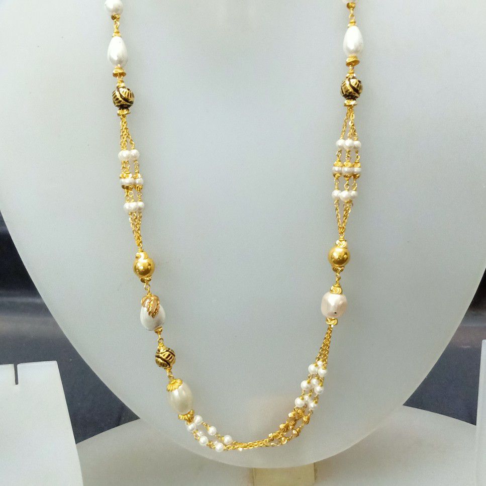 22 Ct White Pearl Fancy Mala