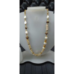 916 Gold White Beads Gorgeous Fancy Mala