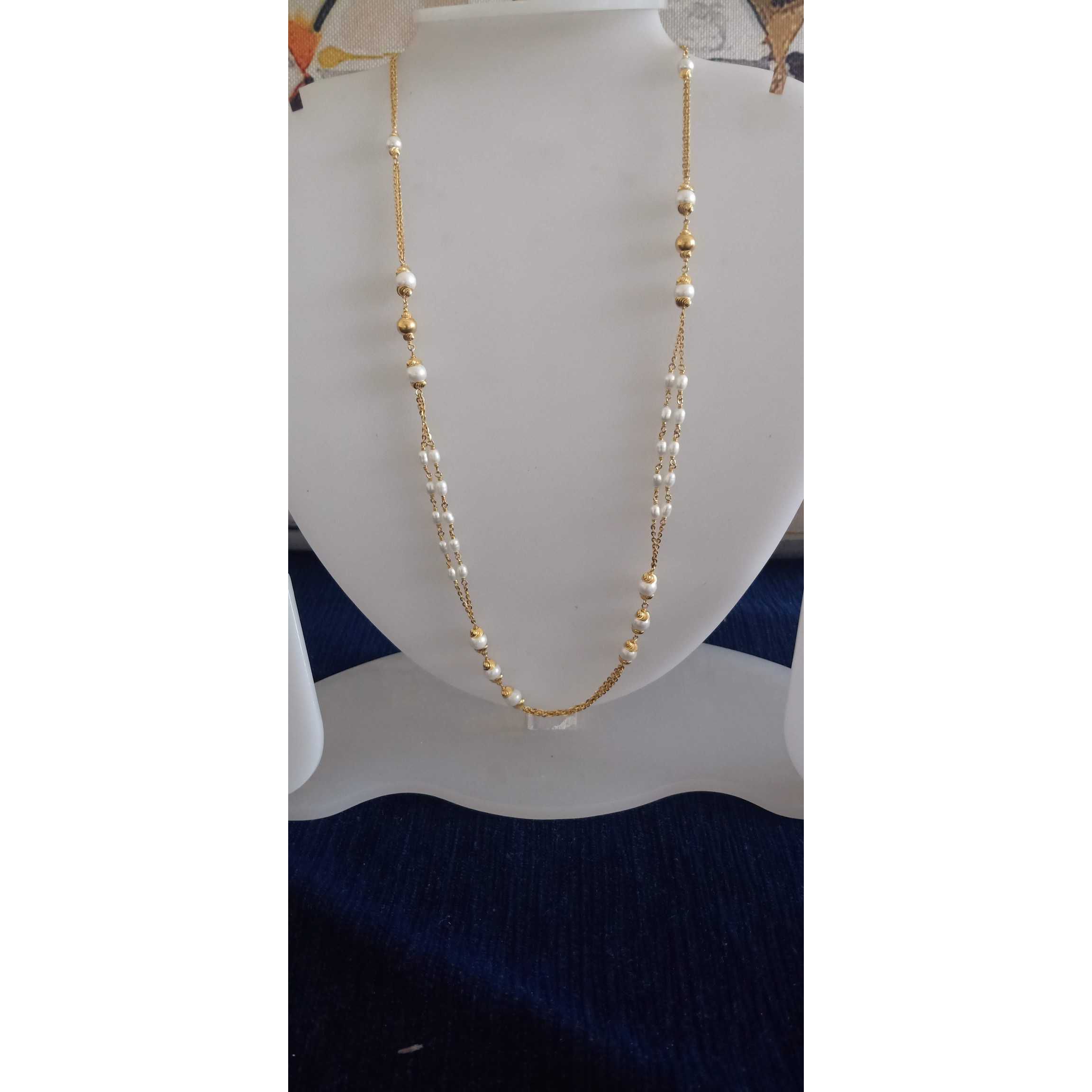 22 Ct Gold White Awesome Mala