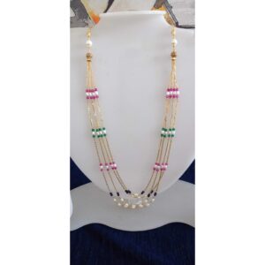 916 Gold 4 Line Colorful Fancy Mala