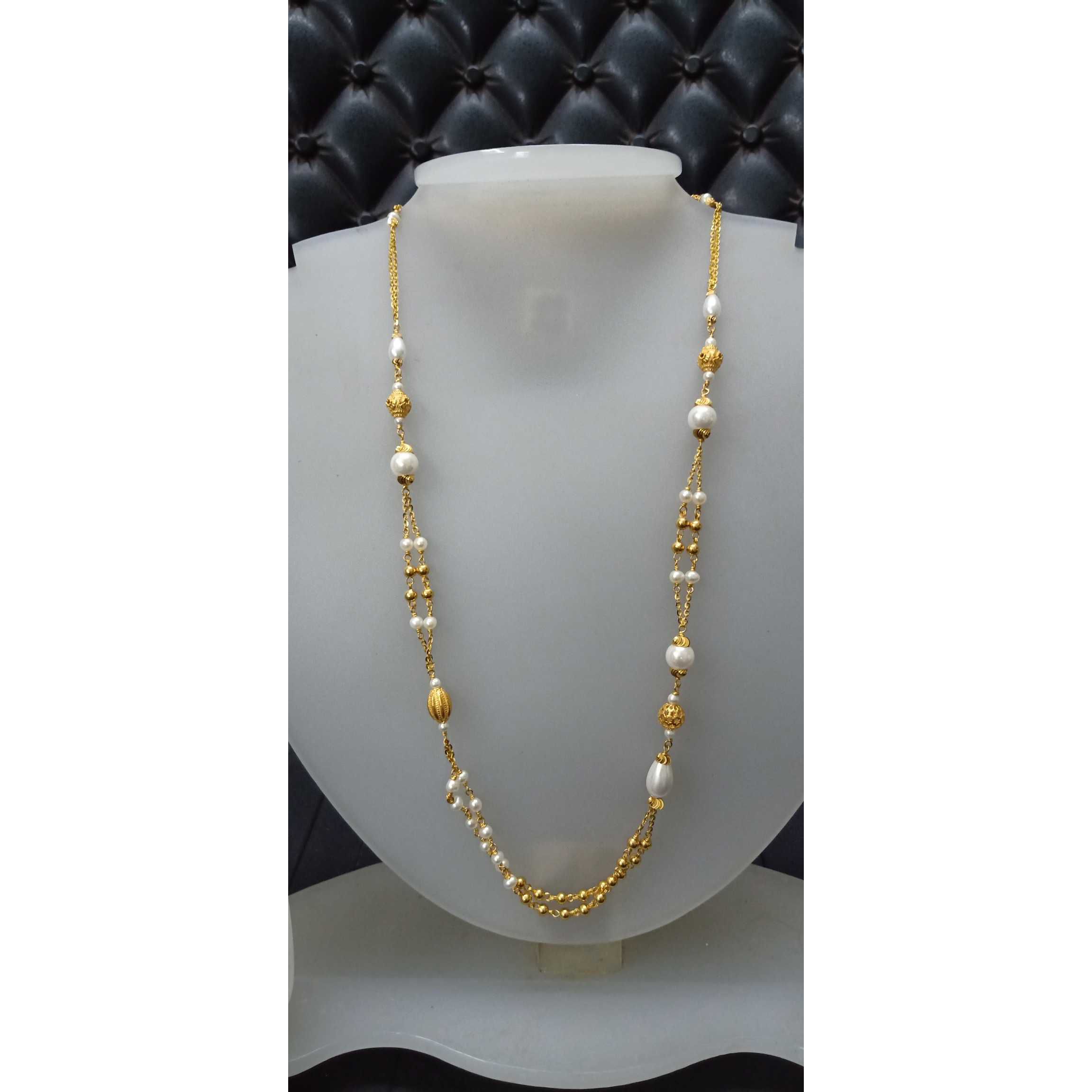 22 Ct White Gold Fancy Mala