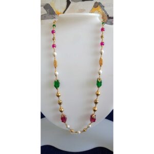 916 Gold Colored Stone Chain Mala
