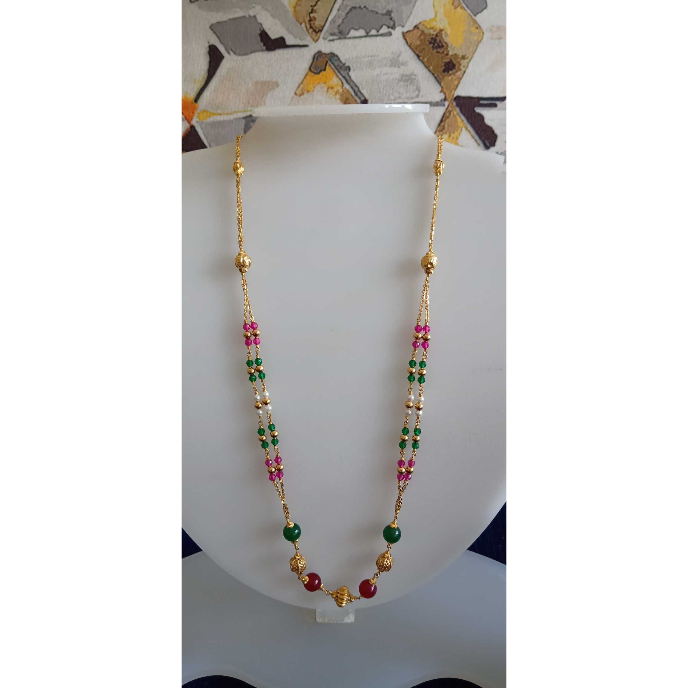 22 Ct Fancy Mani Moti Mala