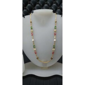 22 Kt Colorful Beaded Gold Classic Chain Mala