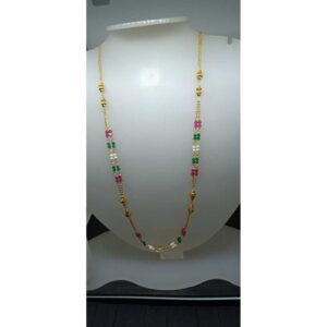 22KT Gold Antique Colorful Chain Mala