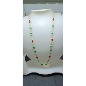 22KT Colorful Beaded Gold Designer Chain Mala