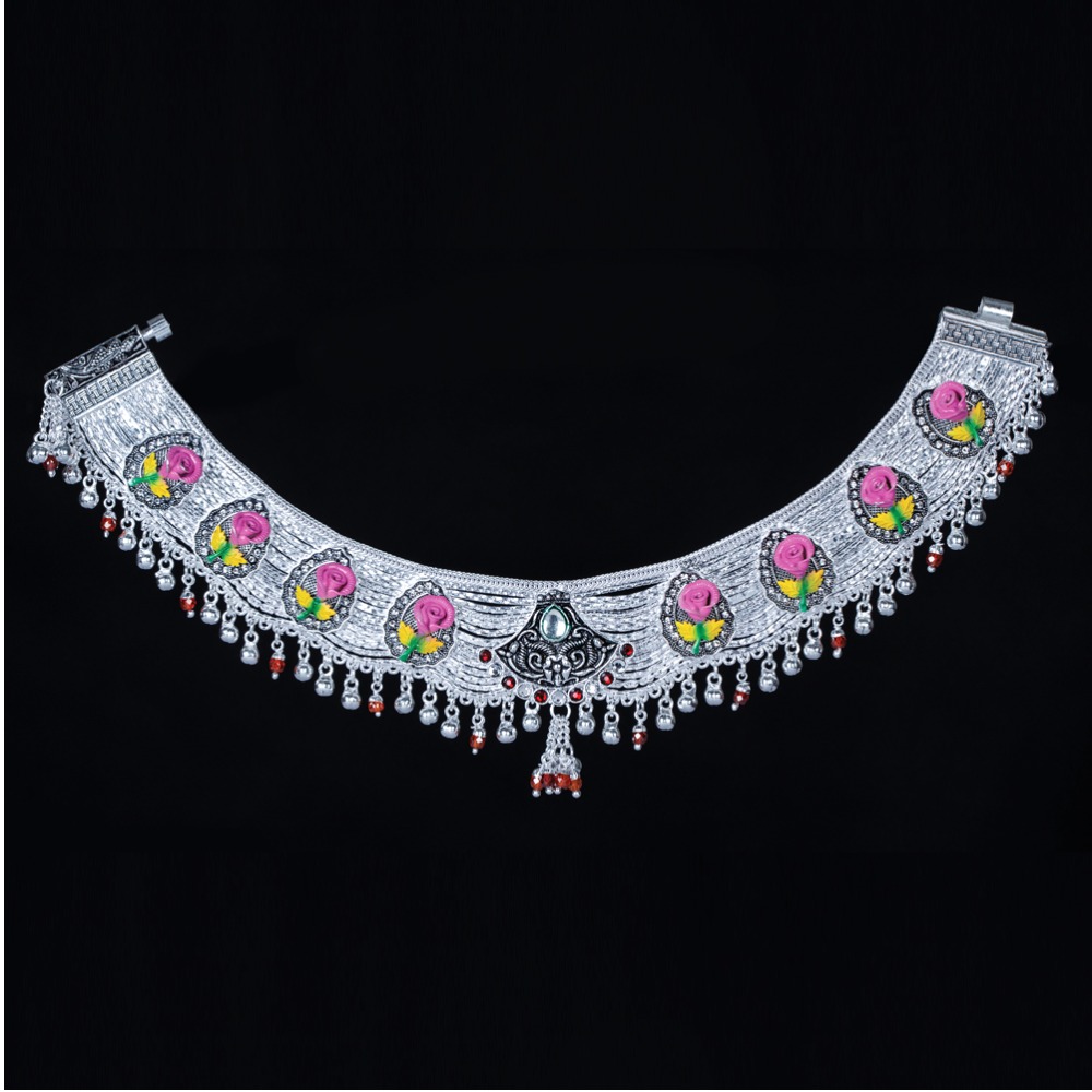 Silver Designer Broad Payal