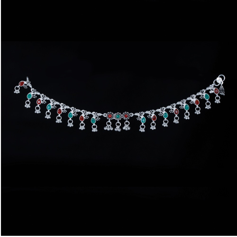Silver Fancy Latkan Payal
