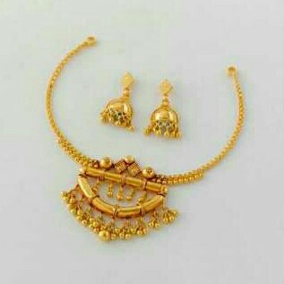 Gold Ladies Indian Designer Necklace Yellow
