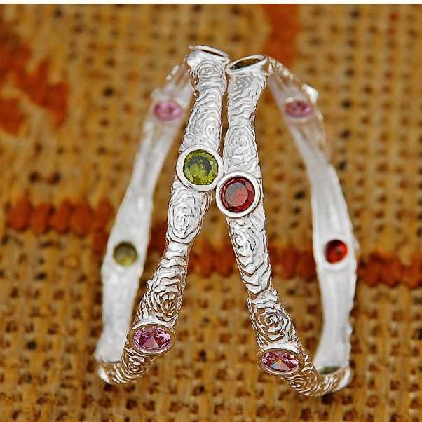 Silver Kids Indian Fancy Kadli White
