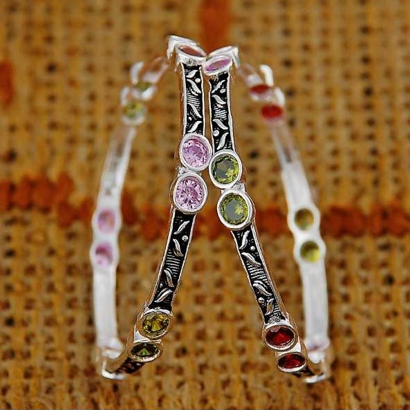 Silver Kids Indian Fancy Kadli White