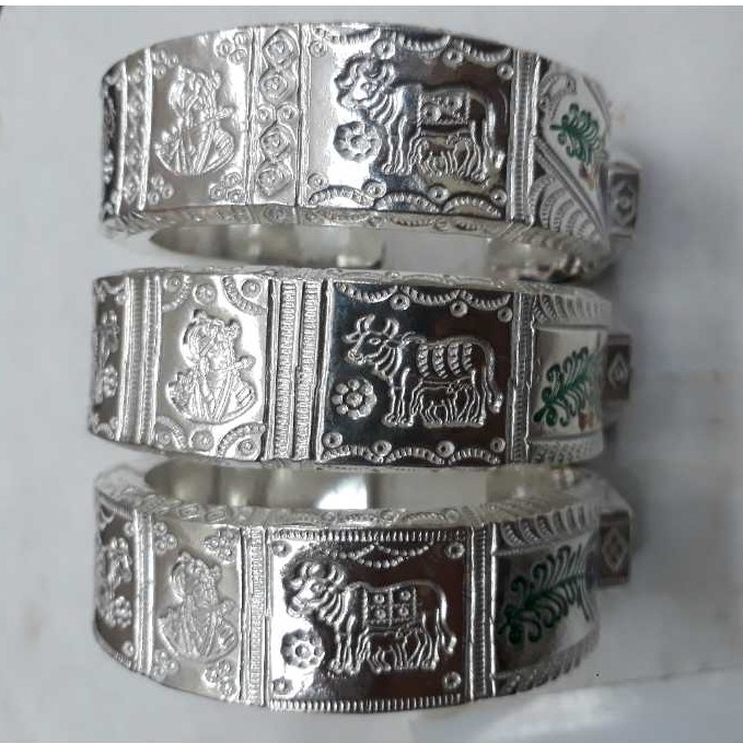 Silver Gents Indian Bharvadi Kada