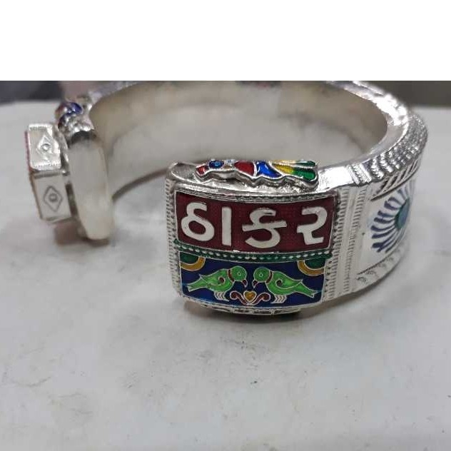 Silver Gents Indian Fancy Bharvadi Kada