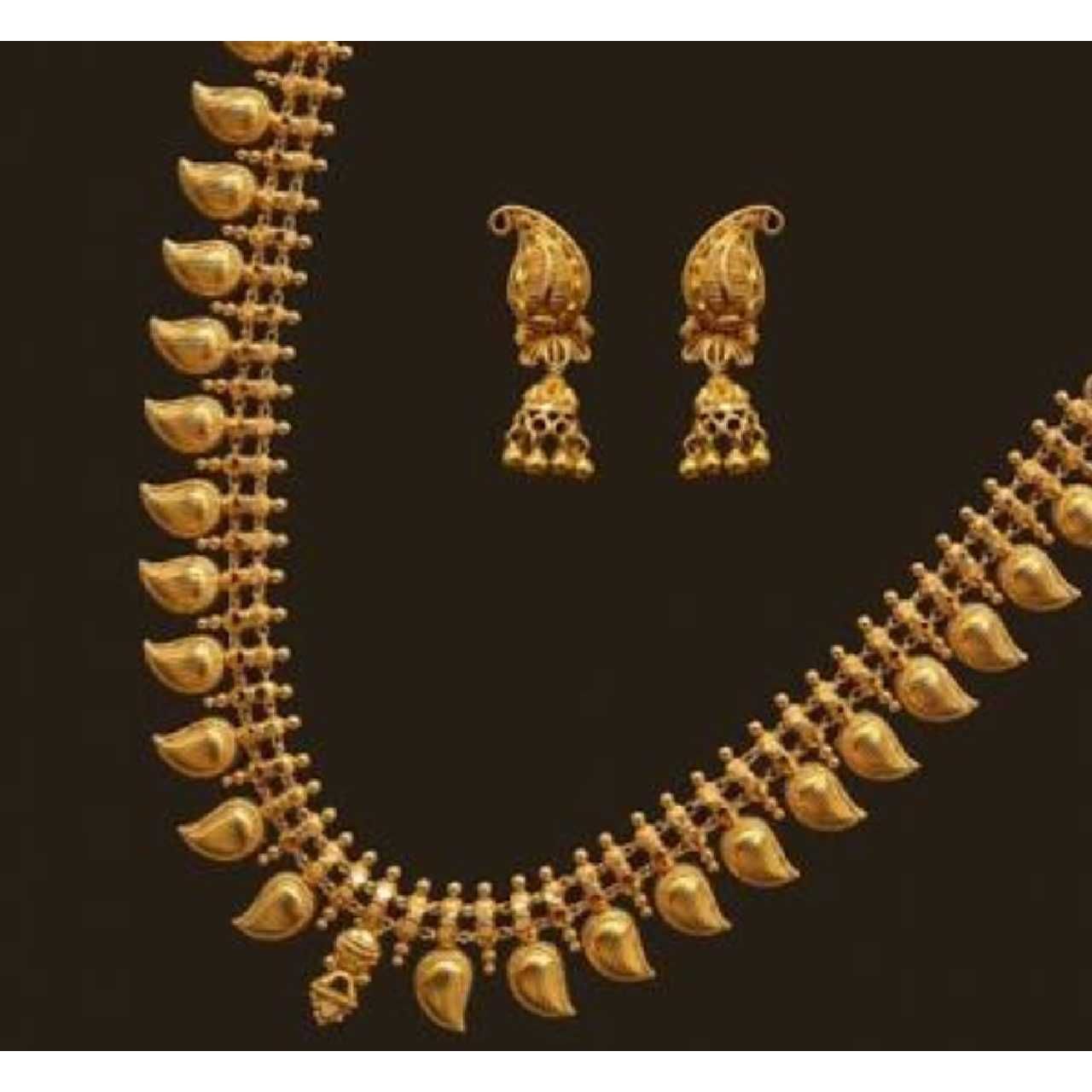 22KT Indian Gold Designer Necklace Set
