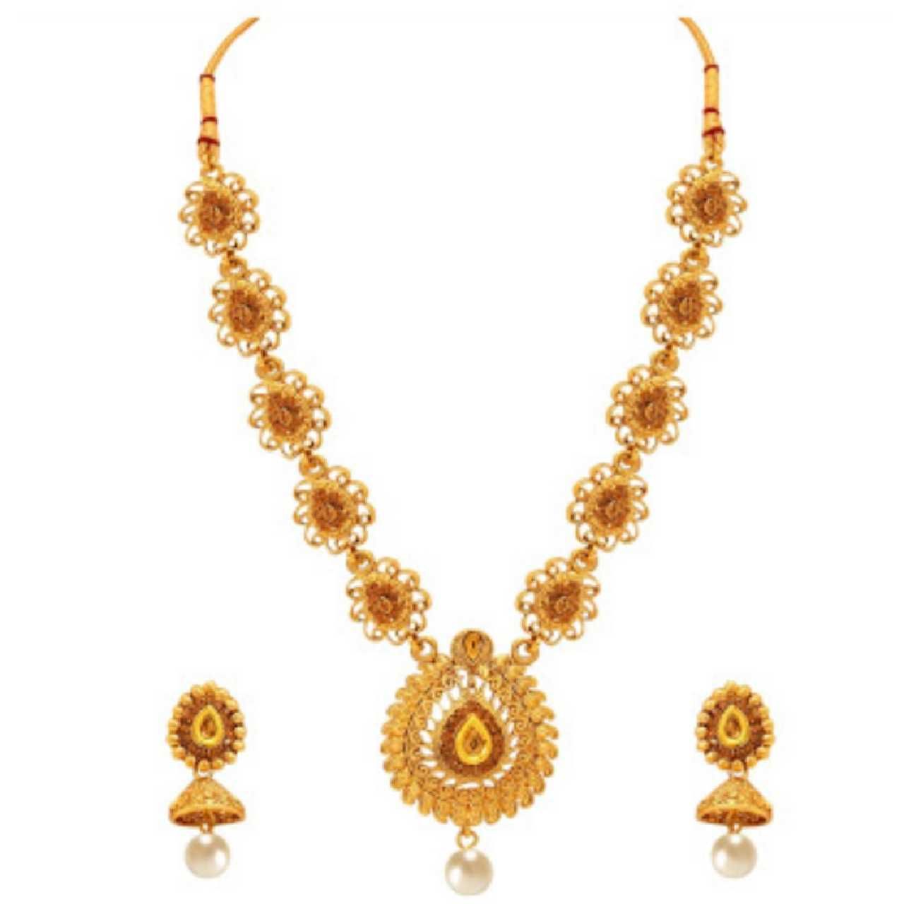 22K / 916 Gold Indian Stylish Necklace Set