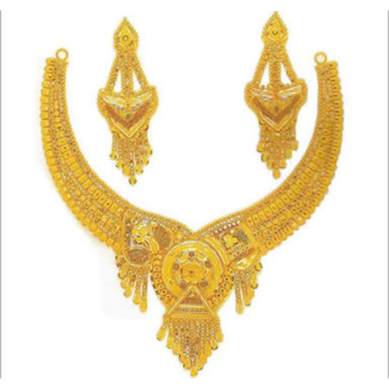 22K / 916 Gold Indian Stylish Necklace Set