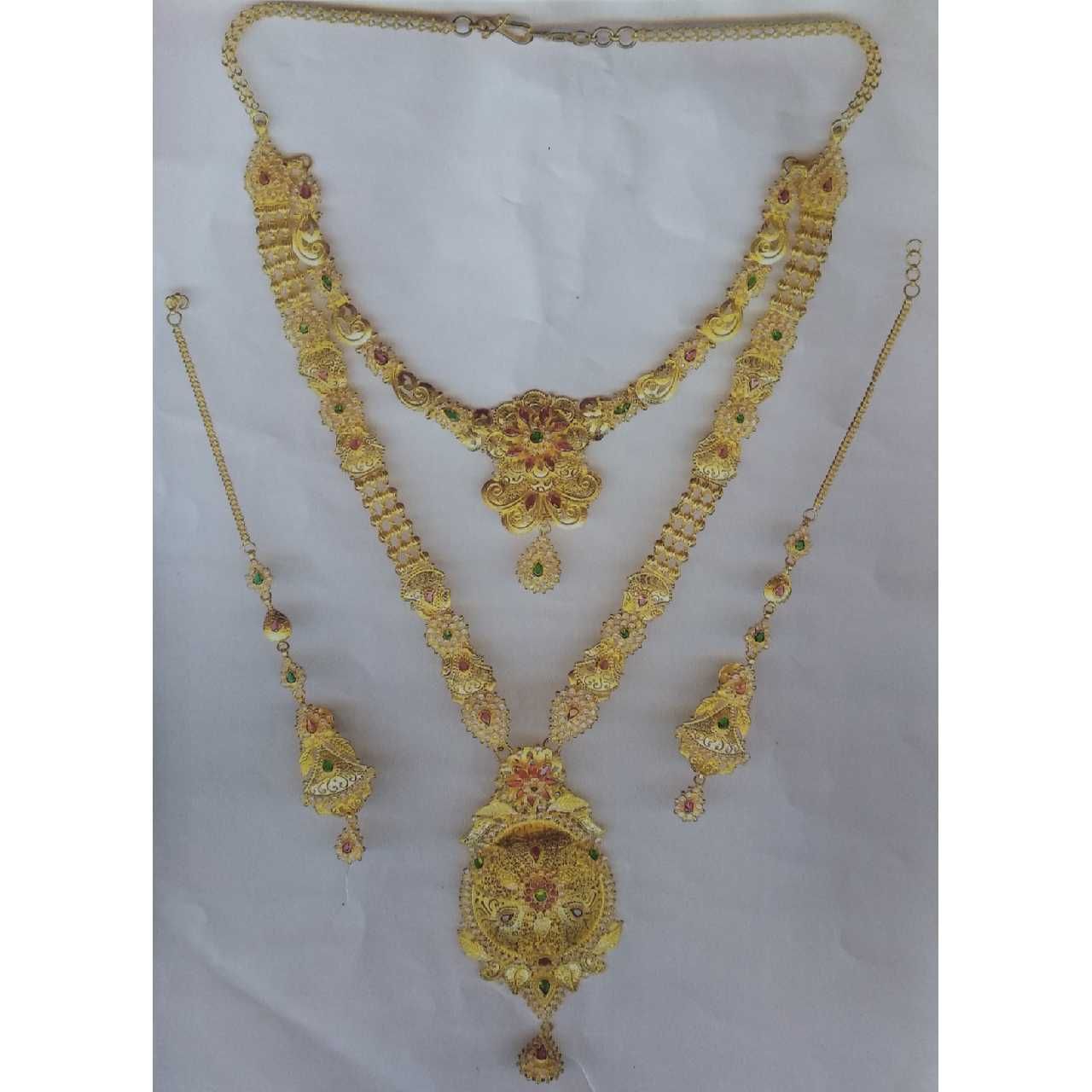 22K / 916 Gold Designer Double Necklace Set