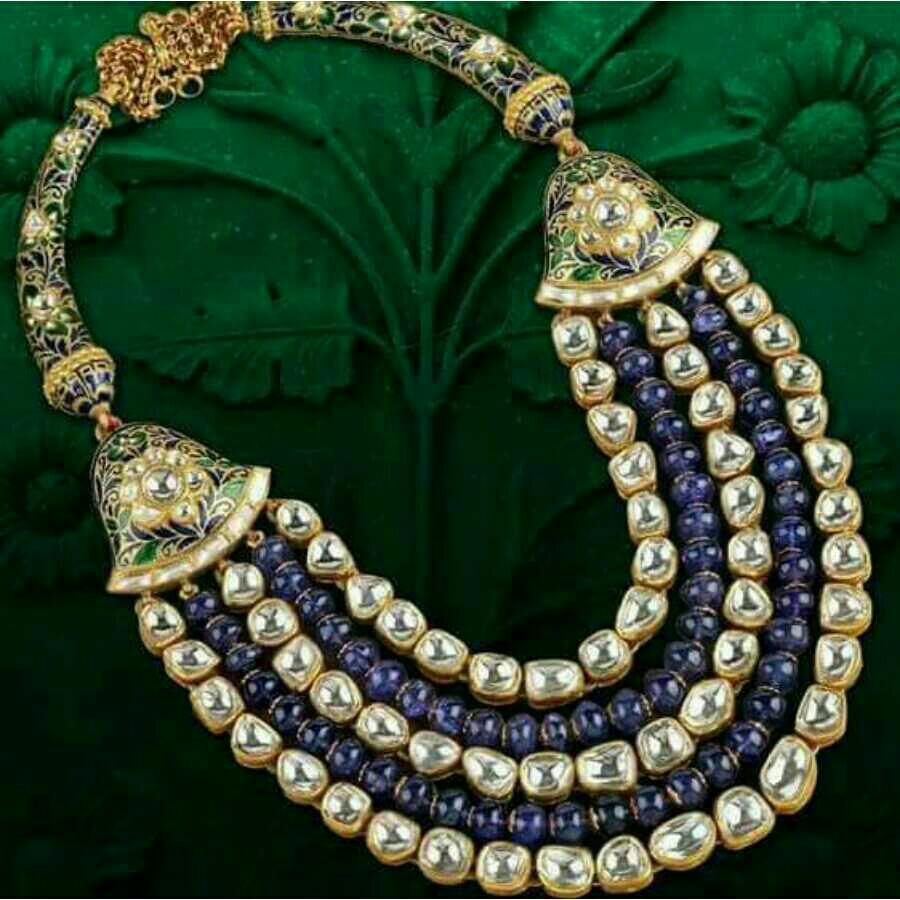 Fancy Gold Jadtar Necklace Set