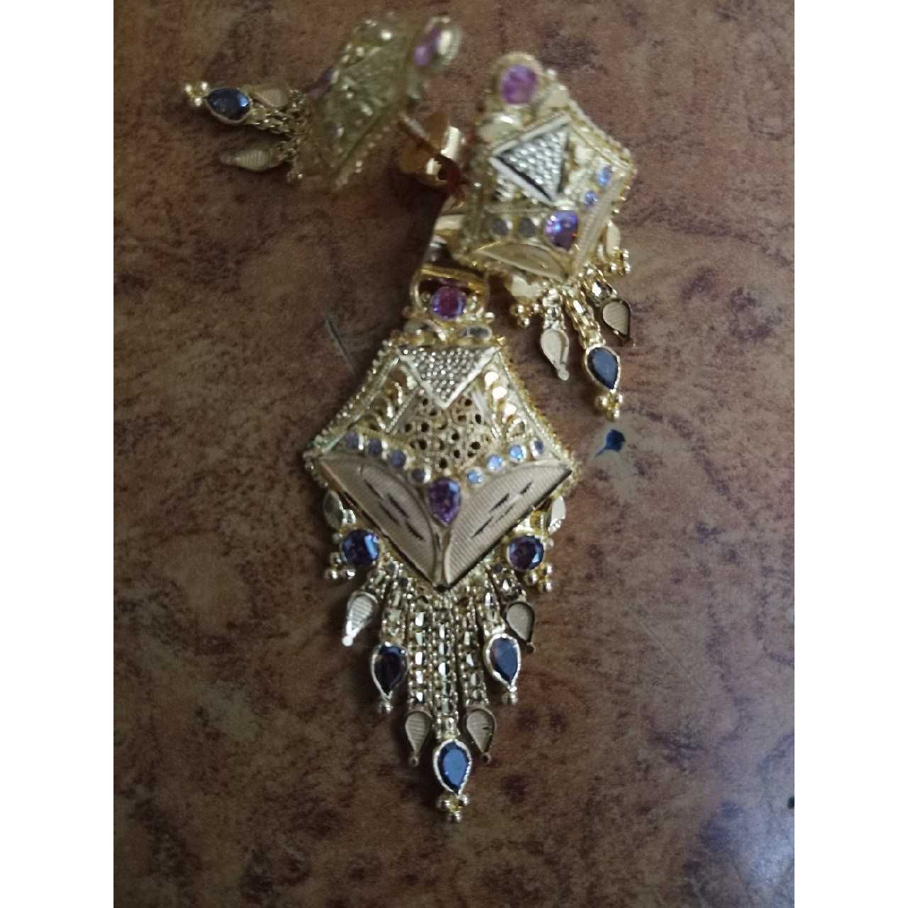 22K Ladies Indian Fancy Pendant Set Yellow