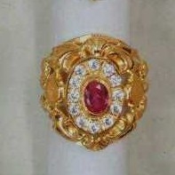 18K Gold Ladies Indian Fancy Ring Yellow