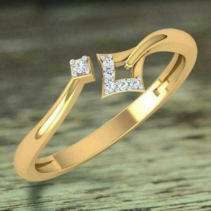 18K Gold Ladies Indian Fancy Ring Yellow