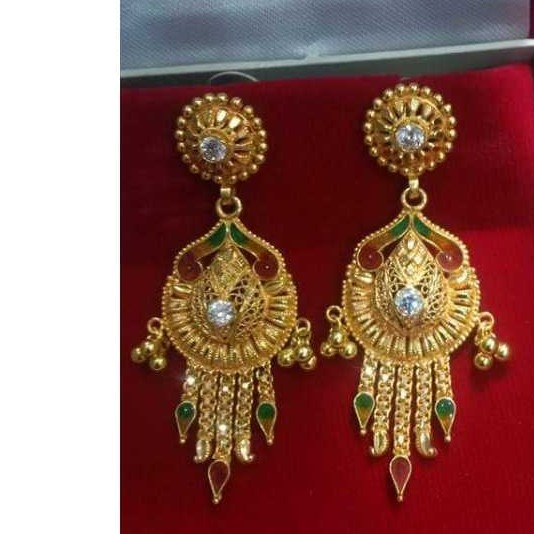 Gold Ladies Indian Fancy Butti Yellow
