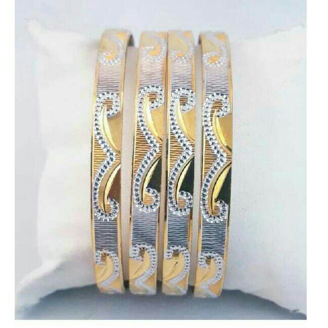 916 Gold Ladies Yellow CNC Bangle