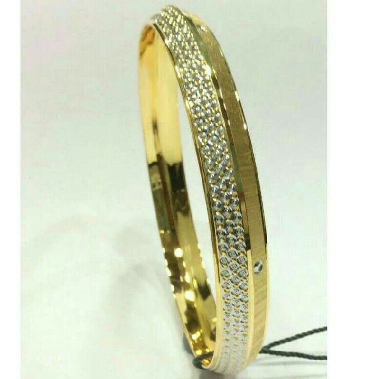 22K / 916 Gold Ladies Stone CNC Classic Bangle