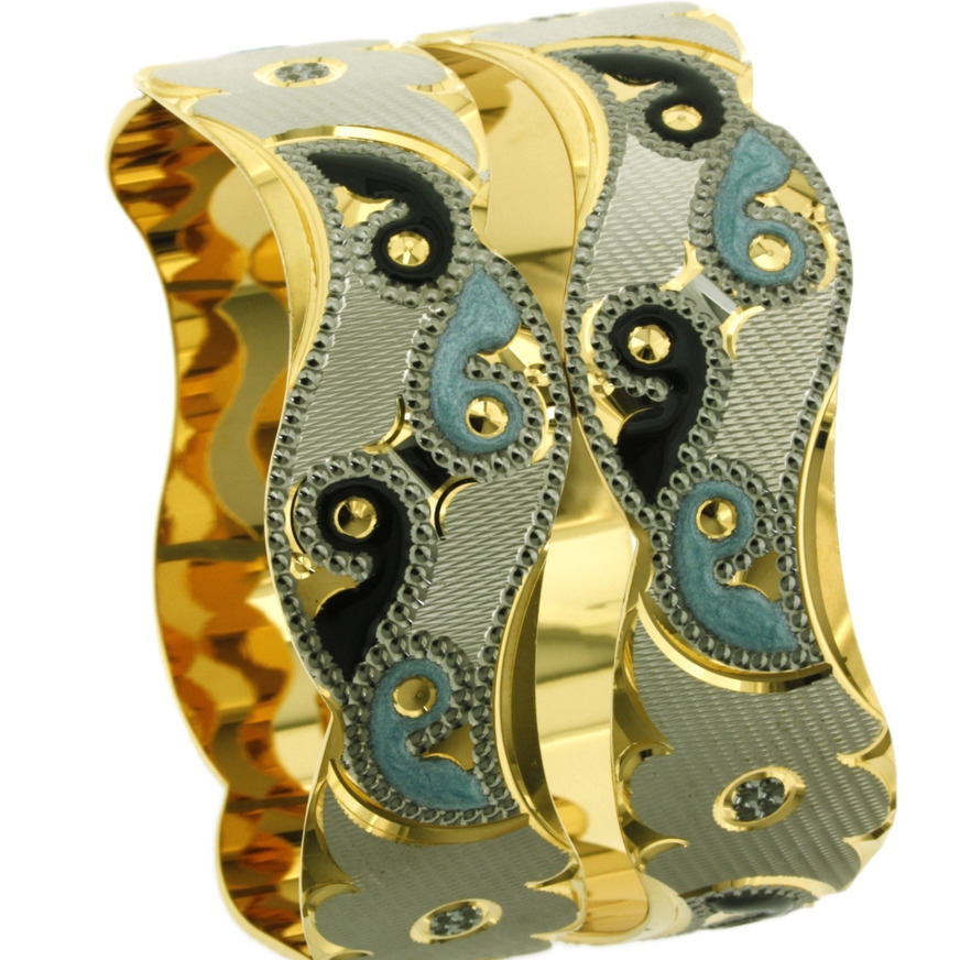 22KT Yellow Gold CNC Ladies Modern Bangles