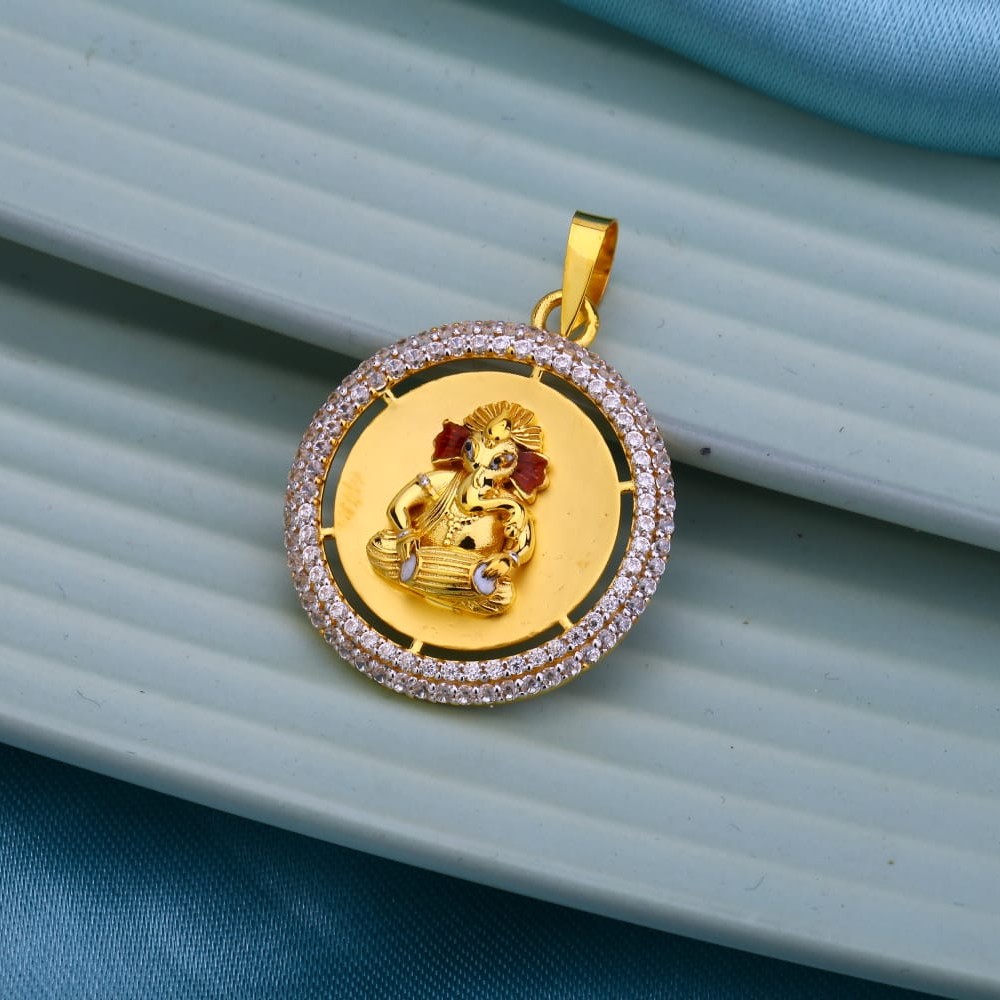 916 Gold Fancy Ganpati Design Pendant