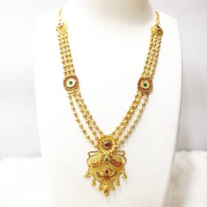 22K Gold Rajwadi Design Necklace Set