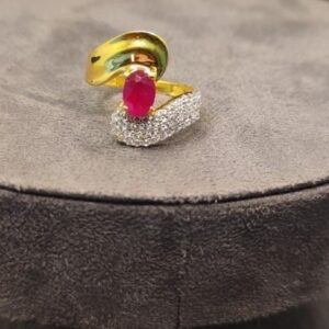 22kt gold pink stone ring