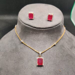 22k diamond fancy chain pendant Set