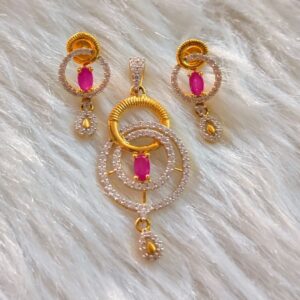 22 carat 916 diamond antique pendal set