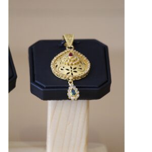 22KT Yellow Gold Polki Pendent Set