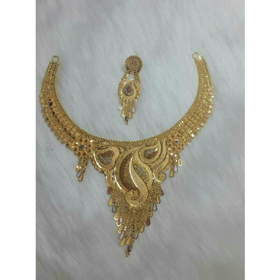 22K / 916 Gold Ladies Indian Half Necklace Set