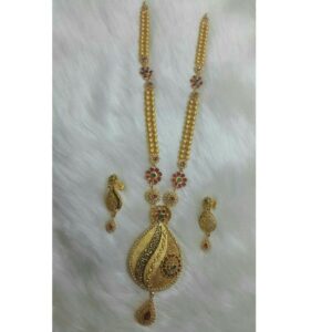22K Gold Ladies Antique Long Necklace Set