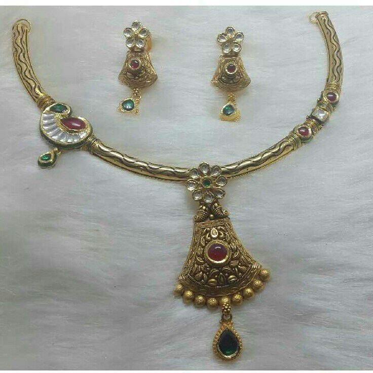 22K / 916 Gold Ladies Jadtar Antique Necklace Set