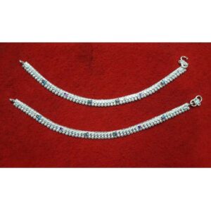 Silver Ladies Indian Fancy 2 line Payal White
